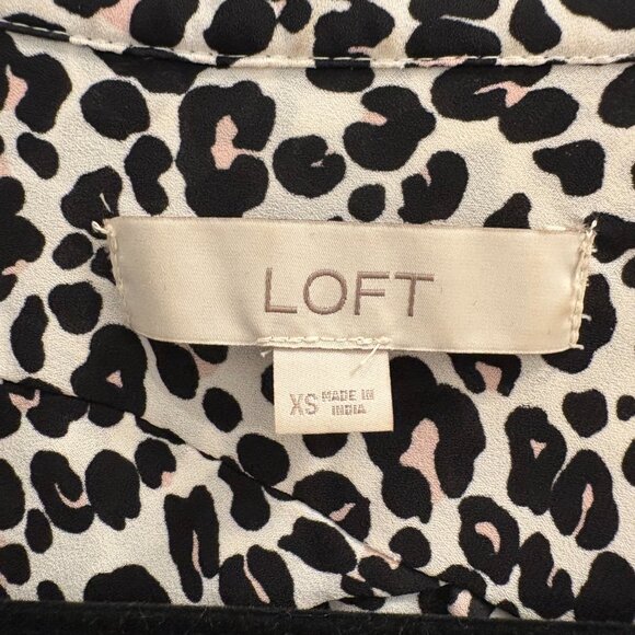 LOFT Sheer Animal Print Blouse – XS - Picture 2 of 3
